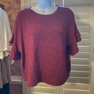 NWT: MAKE + MODEL Flutter sleeve knit top, Medium